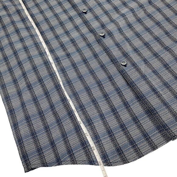 Tasso Elba Mens Plaid Button-Down Shirt S Blue 100% Cotton Stretch OEKO-TEX - Picture 8 of 11